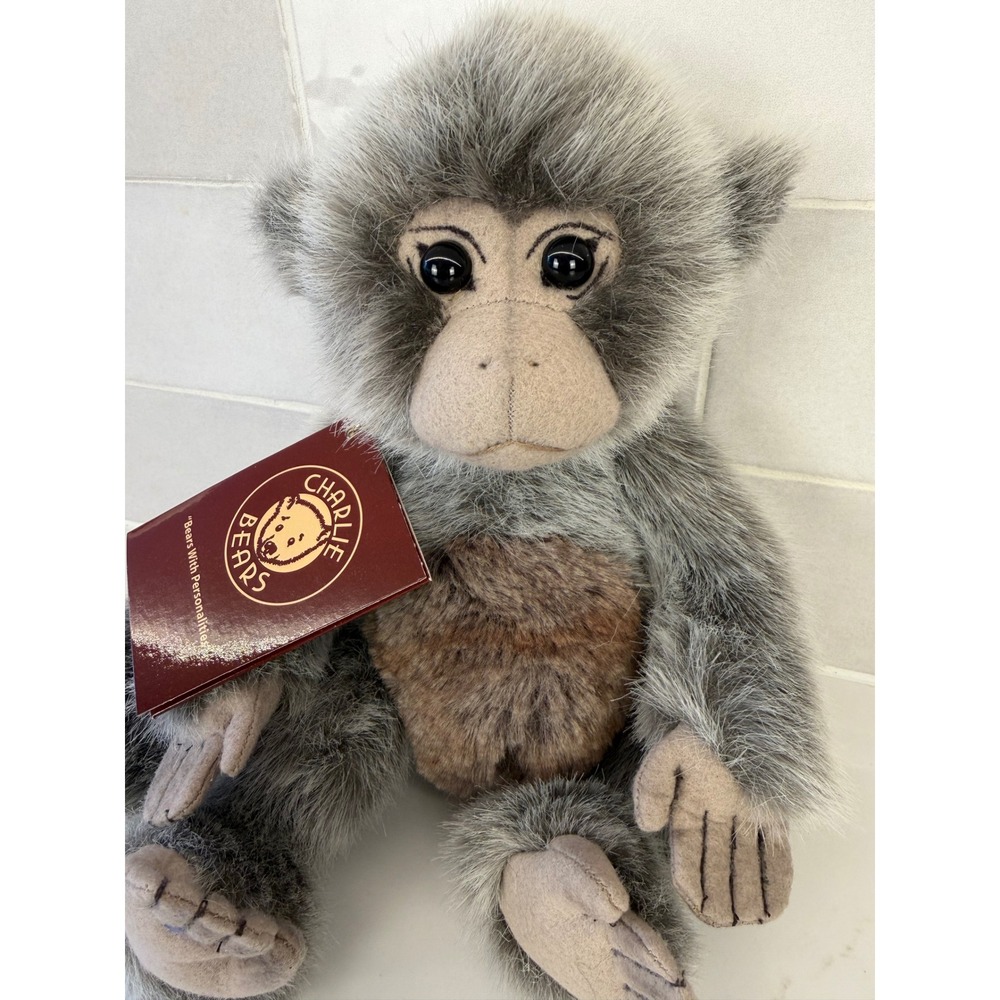 Charlie Bears Plush Lazlo Small Grey Monkey Isabelle Lee Jointed NWT